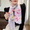Lenço de Seda Pequeno Estilo Fada Chiffon Lenço Longo Feminino Primavera Outono Inverno Lenço de Proteção para o Pescoço Lenço Mãe Lenço Fino