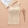 Sujetador chaleco de ropa interior sin aros para madres de mediana edad y ancianas, para mujeres mayores con almohadilla pectoral integrada, talla grande, ropa interior básica con sujetador