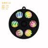 Cuentas de Silicona Pulsera de Transferencia de Agua Colorida Cuentas Redondas Perforadas Cuentas Sueltas Mordedor de Grado Alimenticio 15mm Accesorios para Bricolaje Cuentas para Orejas