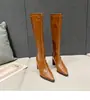 Botas compridas de bico fino, com salto grosso, para mulheres baixinhas, botas Chelsea, novos estilos outono/inverno, afinadoras e que aumentam a altura, elegantes botas de montaria de salto alto
