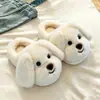 Pantuflas de Algodón para Perrito Estilo Padre-Hijo Nuevas para Interior del Hogar Lindas Cálidas Pantuflas de Felpa para Niños de Otoño/Invierno para Mujer