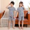 Pijamas para niños Algodón puro Verano Nuevo estilo Malla Ropa para el hogar de manga corta y pantalones cortos para niños Traje de bebé para niñas Ropa para aire acondicionado