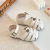 Keke Sapatos de Verão Infantis Florais Retrô Sandálias Fechadas para Crianças Pequenas Sandálias Romanas Trançadas para Meninas Sapatos de Bebê