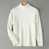 Nueva colección de otoño e invierno: Suéter 100% lana para hombre, con cuello alto, un diseño jacquard juvenil y una textura gruesa similar al cachemir, adecuado para ropa de negocios.
