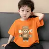 Camisetas Estampadas Suaves de Algodón Puro de Verano para Niños Mayores, Elegantes Camisas de Manga Corta con Cuello Redondo Estilo Coreano, Ropa Infantil, Playeras de Manga Corta para Niños