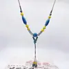 Colar de contas de cerâmica colorida Moda Retro Novo Estilo Chinês Personalidade Colar Longo Camada Dupla Colar Colar Avançado Atacado