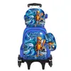 Nueva Lindo Carrito Escolar para Estudiantes de Primaria Grados 3~6 Set de Tres Piezas de Dibujos Animados Mochila Escolar de Dos Ruedas Seis Ruedas para Niños Lista para la Venta
