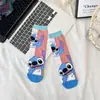 Calcetines de dibujos animados de algodón peinado para niños, bonitos calcetines de tubo medio para mujer, calcetines de moda de dibujos animados, calcetines casuales para hombres y mujeres, venta al por mayor transfronteriza