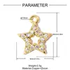 Colgante de Ojo de Palma de Arco Europeo y Americano DIY de Cobre con Circonita para Mujer Pendientes Redondos de Corazón de Melocotón Pulsera Dijes de Joyería