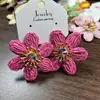 Pendientes Florales Grandes de Rafia Estilo Vacacional Junto al Mar Populares de Lujo Ligero Pendientes de Estrella de Mar Pendientes Elegantes de Nicho