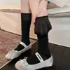 Meias Finas de Malha Respirável com Listras Verticais para Primavera e Verão, Estilo Ballet, Meias Slouch JK Emagrecedoras, Usadas com Botas, Meias Longas, Meias para Botas