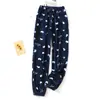 Pantalones de Pijama para Pareja Pantalones para Casa Otoño e Invierno Franela para Hombre y Mujer Gruesos Cálidos Vellón Coral Nalgueando Pierna para Hombre y Mujer