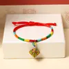 Pulseras Sencillas de Hilo de Colores para el Festival del Bote del Dragón, Pequeños Regalos para Puestos del Mercado y Atracciones Turísticas, Hilo Rojo con una Sola Cuenta al por Mayor