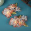 24 Novos Acessórios de Cabelo Clip para Cabelo Flor de Lótus Laranja Koi Design Original Antigo Feito à Mão Acessível Perm Headwear da Dinastia Han