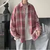 Camisa a Cuadros Estilo Hong Kong Delgada Simple para Niños Estilo Coreano Pareja Moderna Suelta Casual Camisa de Manga Larga