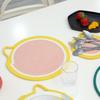 Toalha de Mesa de Algodão Nórdica Jogo Americano de Corda de Algodão Design de Frutas Antiderrapante Anti-Queimadura Fio de Algodão Base para Prato Porta-Copo Base para Mesa Utensílios de Mesa Toranja