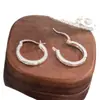 Pendientes con Estrella de Cuatro Puntas Cepillada, Pendientes Elegantes de Nicho, Pendientes de Alta Gama para Mujer, Pendientes Blancos, Pendientes