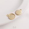 Retención de color oro claro de 14K óvalo redondo anillo cara soporte vacío manual diy incrustado bandeja doble colgante simple colgante accesorios de material