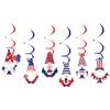 Decoración para el Día de la Independencia del Día Nacional Americano 2023 adorno colgante en espiral elementos de estrellas y rayas gnomo adorno colgante