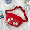 Bolsa de Pecho Grande y Linda Estilo Japonés para Niñas, Nueva Bolsa de Cintura Casual Diaria, Bolso Cruzado Simple de Color Puro