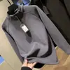 Sudadera Nueva Moda Otoño e Invierno con Cuello Alto y Cremallera, Tejido Grueso con Forro de Felpa para Hombre, Sencilla, Casual, Versátil, Cálida
