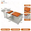 Asientos en cabina estilo cafetería coreana, Mesas y sillas de acero inoxidable para restaurante de barbacoa, Sofá con funda suave, Mesa y sillas sencillas y modernas para cafetería de té con leche
