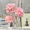 Hortênsia Artificial de 3 Cabeças tipo Doce, Flores Artificiais para Buquês de Casamento, Arte Floral Feita à Mão para Decoração de Salão de Casamento, Parede de Flores e Arranjos de Chão DIY