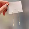 Brincos de Corrente Longa com Garras Exageradas Elegantes de Prata S925 com Strass para Mulheres Brincos com Franjas de Diamante Colorido Europeus e Americanos Brincos da Moda