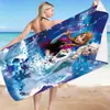 Toalla de Playa Serie Frozen, Toalla Cuadrada Versátil de Doble Cara de Forro Polar de Fibra Ultrafina para Natación y Baño