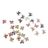 Accesorios para arte de uñas, diseños mixtos de mariposas coloridas, flores 3D de resina degradada, diamantes de uñas portátiles para decoración