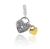 Huiyue Pulsera de Diamantes de Aleación con Colgante Doble Corazón para el Día de la Madre Accesorios de Cuentas Sueltas charms Exportación