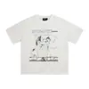 Erd Melancolia Rico Vintage Lavado Estampa Rachada Quadrinhos Waffle Unissex Manga Longa Camiseta Camada Base Tendência