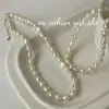 Colar Ouni de Prata Esterlina S925 com Pérolas de Água Doce Feminino Luxo Acessível Elegante Nicho Pérola de Formato Especial Corrente para Clavícula com Contas