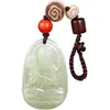 Jade de Hetian Doce Signos del Zodíaco Buda Llavero para Coche Colgante para Coche de Hombres y Mujeres Cordón Personalizado Colgante de Joyería de Jade