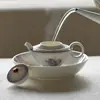 Tetera Creativa de Cerámica de Gama Alta con Diseño Morado Degradado para Preparar Té, Adecuada para Uso Doméstico, Tetera Individual para Juego de Té Kung Fu