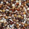 Contas de Ágata Polida Envolvidas em Seda com Furos, Contas Soltas Redondas para Joias DIY, Adequadas para Fazer Pulseiras, Correntes de Contas, Contas de Combinação, Pingentes e Charms