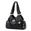 Bolsa de Motocicleta de Couro Macio Retrô Transfronteiriça Nova Bolsa Transversal de Ombro Moderna Europeia e Americana Estoque Qualidade Amazon Bolsa Feminina