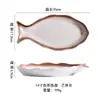 Plato Cerámico Creativo con Forma de Pez Estilo Japonés Plato de Pescado para Uso Doméstico, Plato de Pescado para Cocinar Pescado al Vapor, Plato Grande Ovalado para Pescado Vajilla