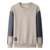Suéter de cuello redondo transfronterizo para hombre, holgado, de primavera y otoño, talla grande, jersey con costuras, popular, casual, juvenil, combinable con todo, camiseta de manga larga