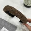 Diadema Coreana de Otoño e Invierno de Lana Suave, Elegante Diadema Trenzada para Niña, Diadema Trenzada de Ala Ancha de Celebridad de Internet, Pasador para el Cabello para Mujer