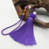 Cuerda roja con borla corta y gruesa con cuentas, pieza de mango, cuerda para colgar, producto semiacabado, juego cultural, Hanfu, borla para colgar en el coche, accesorios hechos a mano para DIY