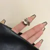 Europa y Estados Unidos Transfronterizo Anillo Borde Ancho Textura de Diamante Metal de Alto Grado Gota de Agua Hueco Textura Superpuesta Anillo Anillo
