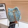 Bolsa Jeans Verão 2025 Nova Moda Estilo Coreano Costura Única Ombro Único Ins Popular Feminina Transversal Saco Balde