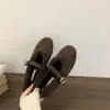 Zapatos planos de felpa estilo hada para mujer 2026 Otoño Invierno nuevo lanzamiento con terciopelo cálido zapatos Mary Jane zapatos Birkenstock zapatos de algodón