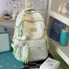 Mochila nueva tie-dye, mochila de nicho de alto valor, mochila estudiantil de gran capacidad, mochila estudiantil de bloques de color