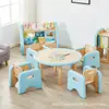 Centro de Educação Infantil para Crianças de 1 a 3 Anos, Mobiliário de Jardim de Infância, Mesas e Cadeiras de Madeira Maciça com Cobertura Macia, Área Educacional, Conjunto de Brinquedos