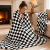 Manta de franela a cuadros para comercio exterior transfronterizo, manta de sofá con estampado de cebra y leopardo, manta de forro polar para siesta en la oficina