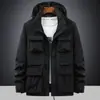 Nueva Llegada para Hombre Chaqueta Cortavientos para Exteriores de Primavera y Otoño Talla Grande Holgada Casual Chaqueta de Peto Multibolsillos