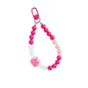 Cadena de Cuentas de Conejito Llavero Colgante Decoración para Bolsa de Auriculares Bluetooth Fresco Pequeño Color Sólido Cuentas Accesorios para Automóvil