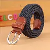 Cinturón Casual Elástico Tejido para Mujer, Cintura Elástica, Estirable Cómodo, Versátil, Lona, Hebilla de Pin, Pantalones Deportivos, Tejido Hecho a Mano